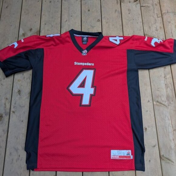 Reebok Red Calgary Stampeders Tate No. 4 CFL Football Jersey Size 2XL - Picture 1 of 9